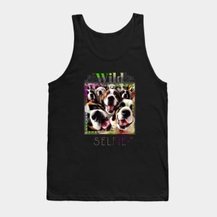 Dog Saint Bernard Wild Nature Funny Happy Humor Photo Selfie Tank Top